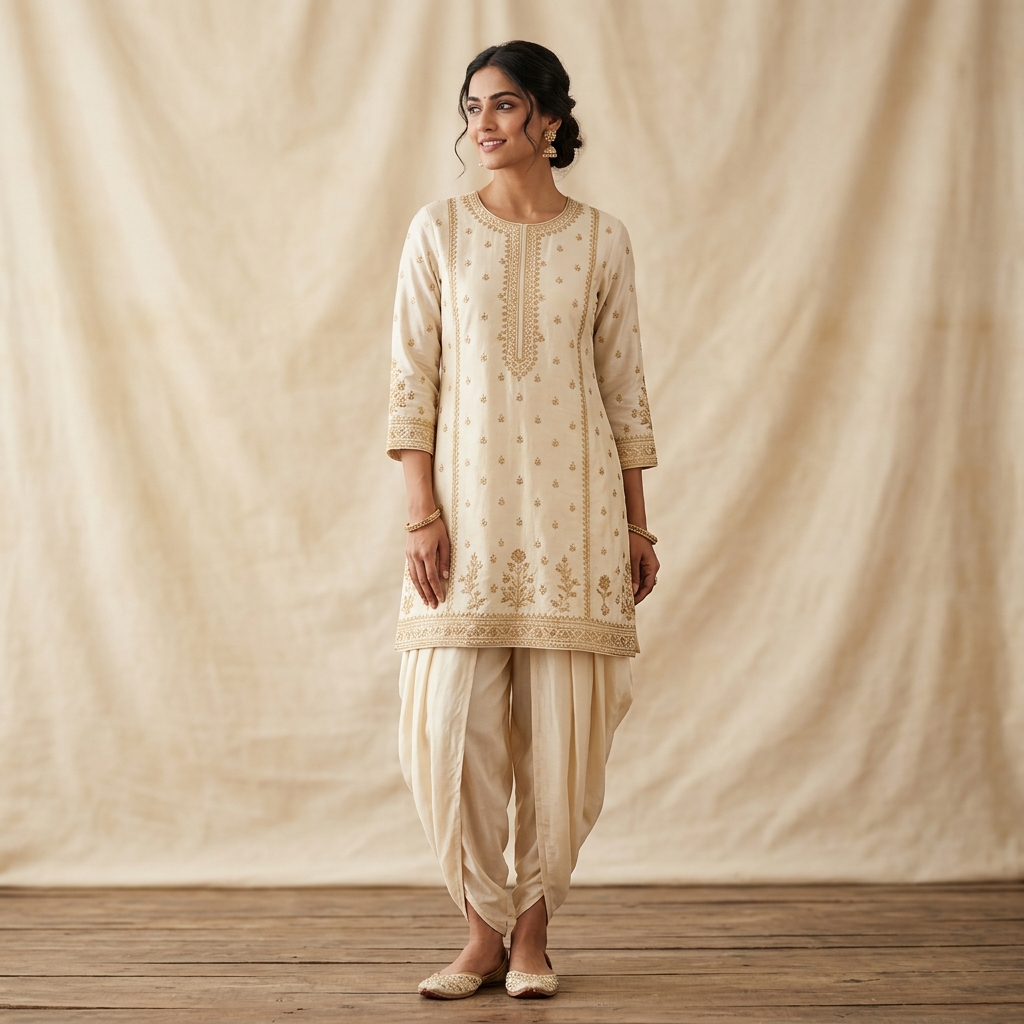 Cream Dreams Kurta Dhoti
